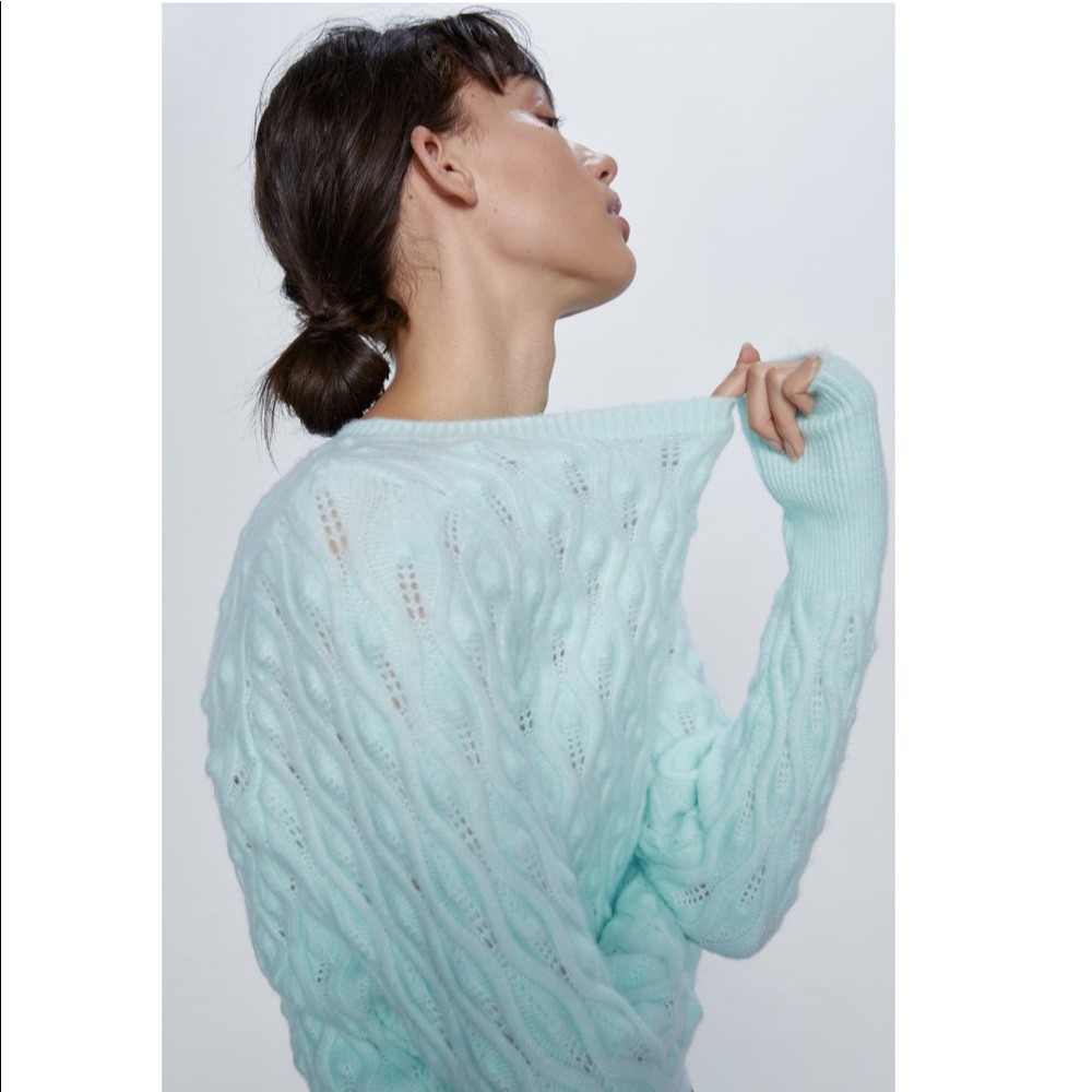 🥑 Pointelle Open knit sweater ‘Pistachio’ green 📍FIRM📍